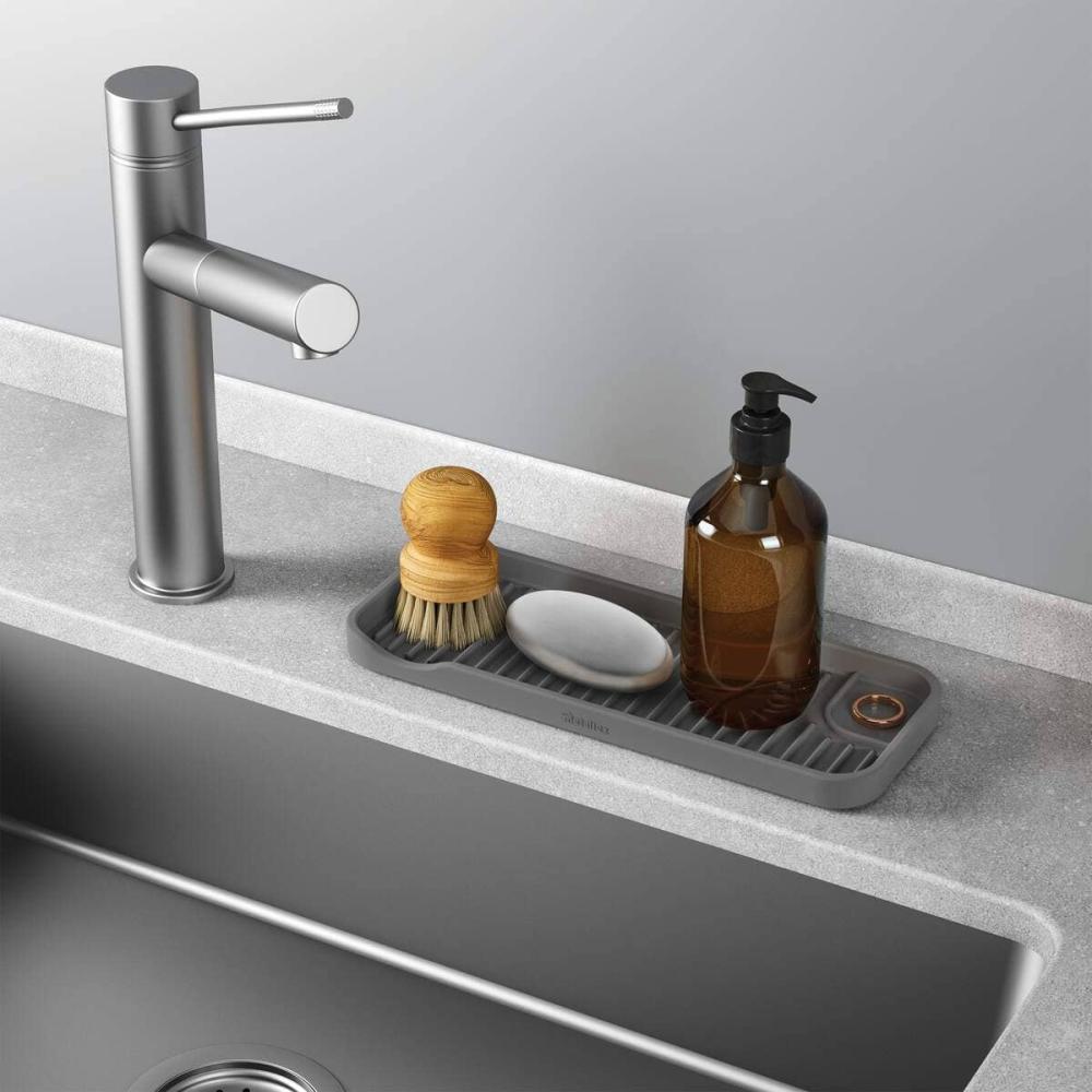 GRAVITY PALIKTNIS TRAUKU MAZGĀŠANAS PIEDERUMIEM 23x9x1.4CM, PELĒKS, SILIKONS, Metaltex