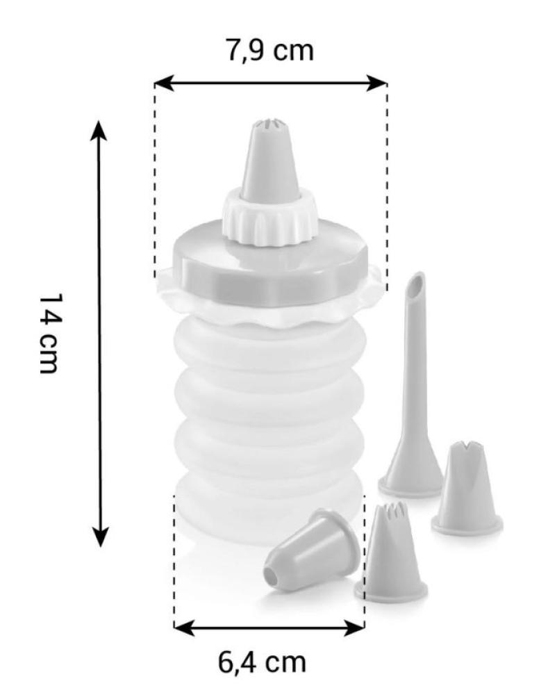 DELICIA ACCORDION SQUEEZE DECORATOR, 5 NOZZLES, PLASTIC, Tescoma
