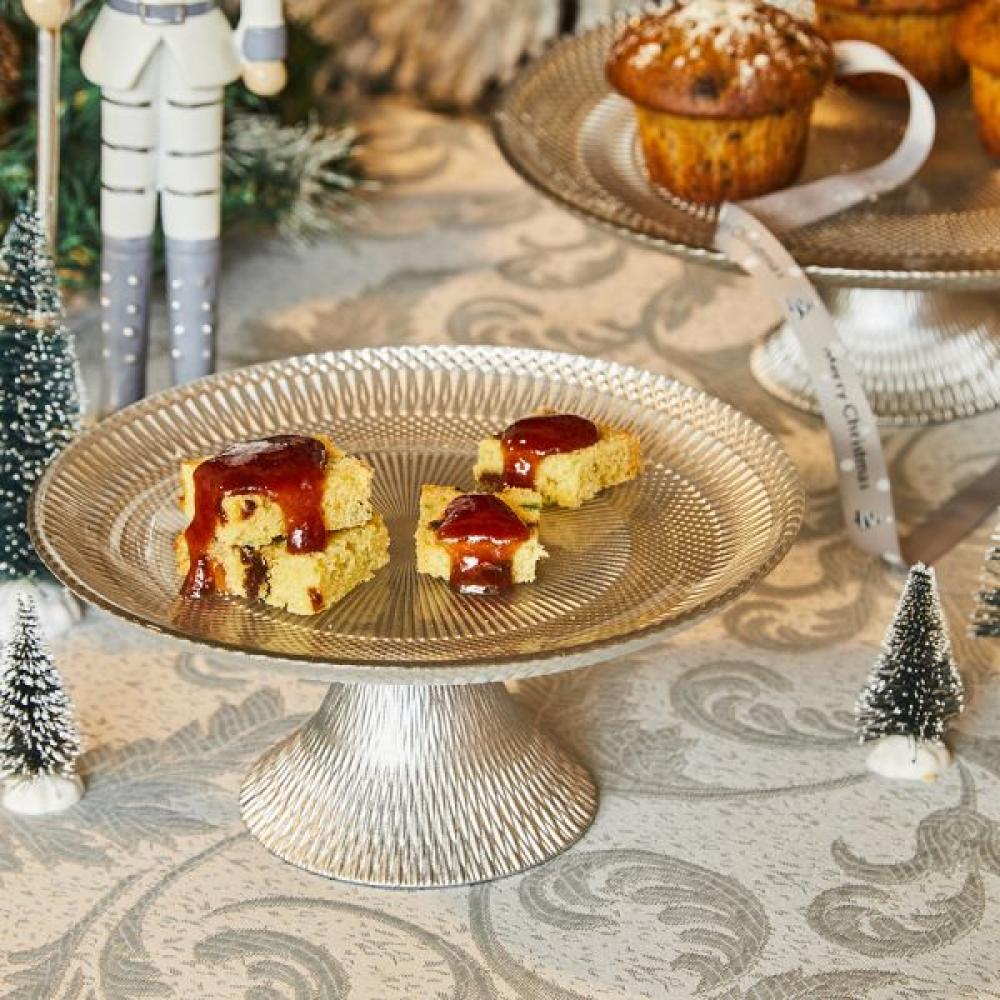 NATALE KŪKU ŠĶĪVIS D28CM, UZ KĀJAS, SUDRABA KR., STIKLS, Tognana